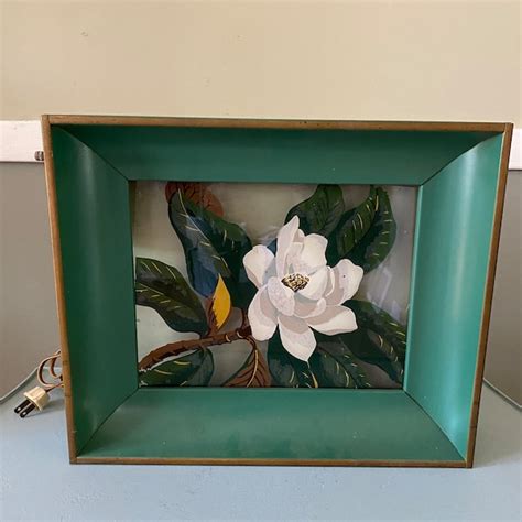 shadow box light lamp metal frame hand painted|Lighted Shadow Box Reverse Painted Metal Frame .